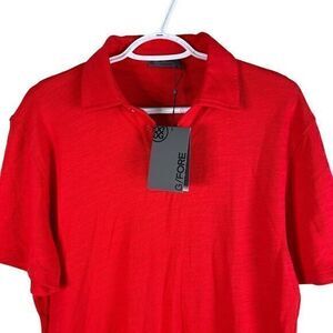 NEW G/FORE Clubhouse Slub Slim Fit Golf Polo Shirt Mens XL Poppy Red Cotton $115
